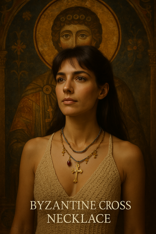 Byzantine Cross Amulet – Necklace of Faith, Passion, and Eternal Light
